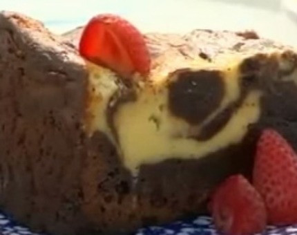 Postre 2 en 1 Cuadrados de brownie y cheesecake Cocineros Argentinos
