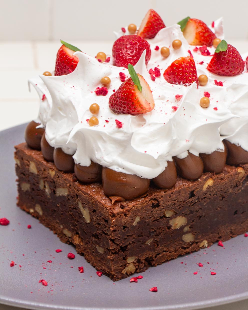 BROWNIE CON MERENGUE Y DULCE DE LECHE Cocineros Argentinos