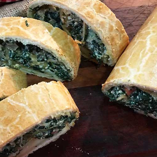 Arrollado crocante de espinaca