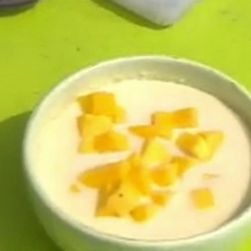 Arroz con leche, coco y mango