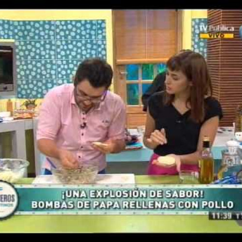 Bombas de papa, pollo y queso