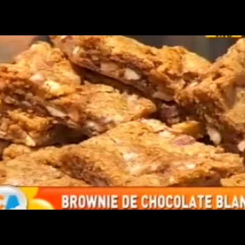 Brownie de chocolate blanco