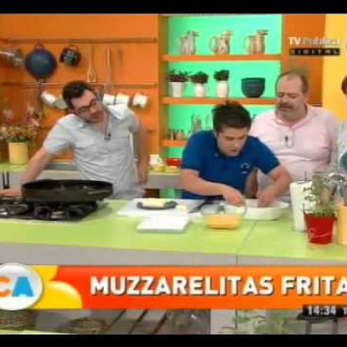 Crocantes de pollo, Muzzarelitas fritas y chorizo a la cervecola