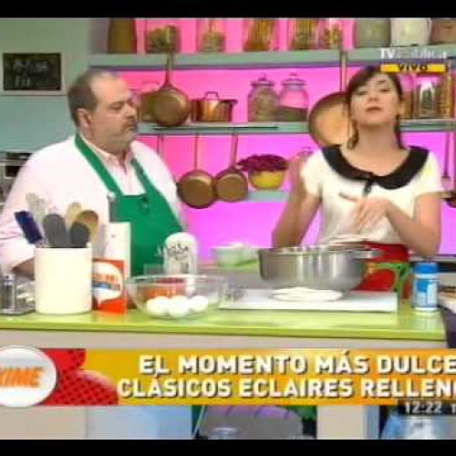 Eclaires de crema y chocolate