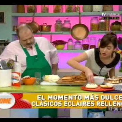 Eclaires de crema y chocolate