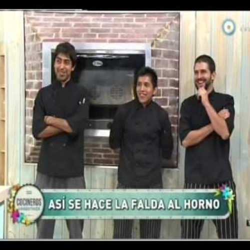 Falda al horno con papas al ajillo