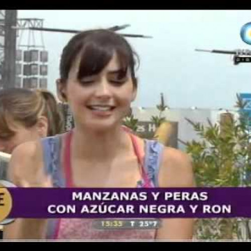 Frutas a la chapa: Manzanas, peras con azúcar negra y ron