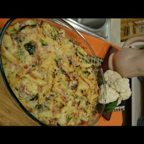 Gratén de pasta y coliflor