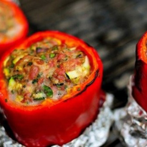 Morrón relleno a la parrilla