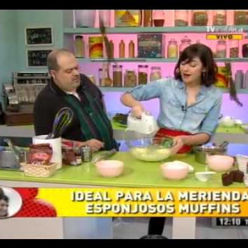 Muffins de chocolate, crema de avellanas y dulce de leche