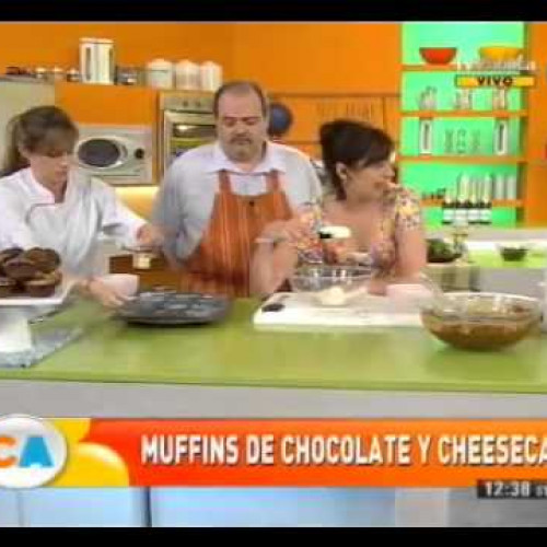 Muffins de chocolate y cheesecake