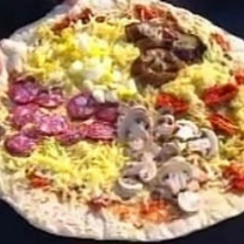 Multicolor pizza barrilete a la chapa