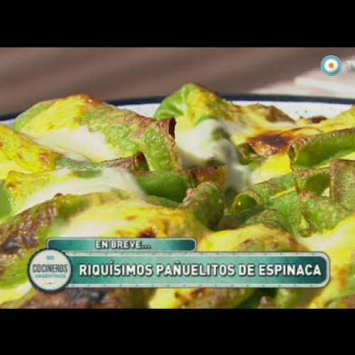 Pañuelitos de espinaca con crema de calabaza