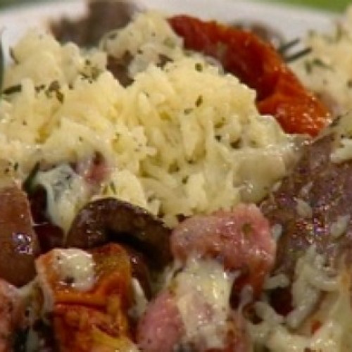 Papas aplastadas gratinadas