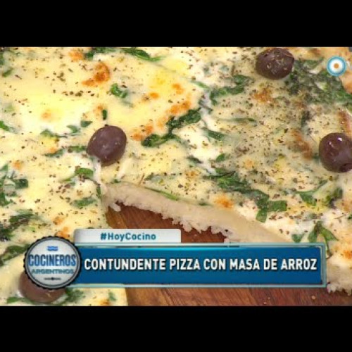 Pizza de arroz especial y de espinacas