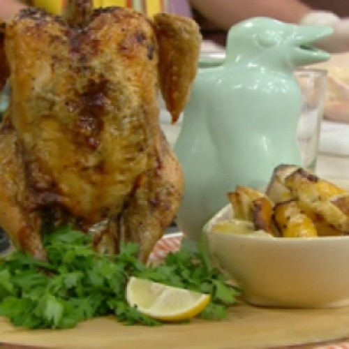 Pollo sentado con vegetales asados - Cocineros Argentinos