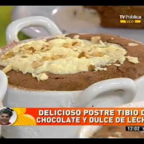 Postre tibio de chocolate individual