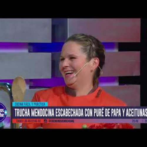 Trucha escabechada con puré de aceitunas