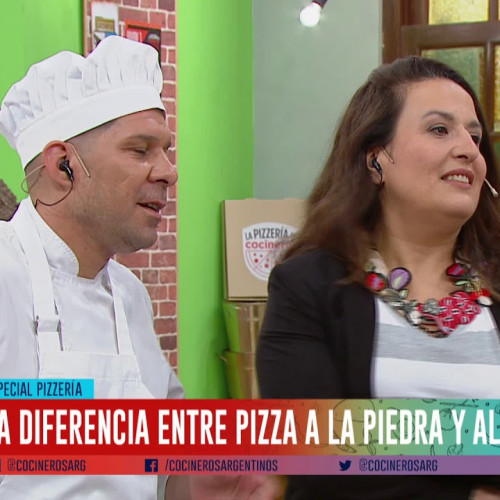 Pizza a la piedra y media masa