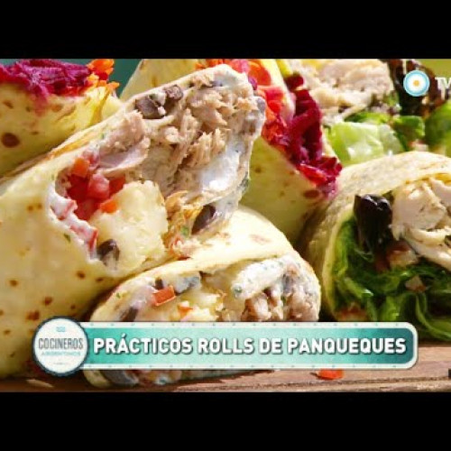 Rolls de panqueques Caesar y vegetariano