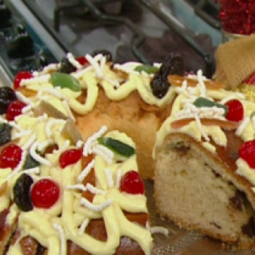 Rosca de Reyes tradicional, rellena y con golosinas