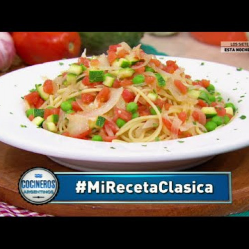 Spaghetti con salsa de verduras