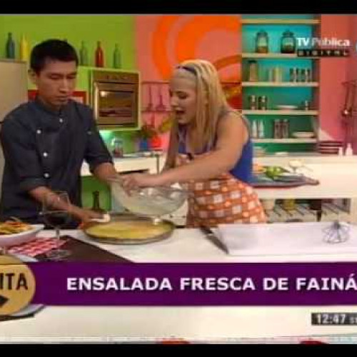 Tiernísima falda a la vinagreta y ensalada con faina, ahorrá comiendo rico.