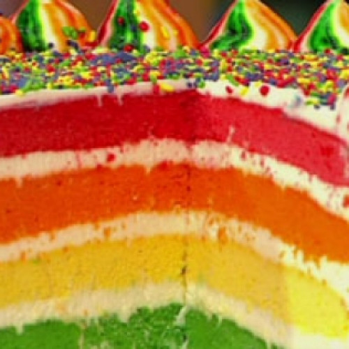Torta arcoíris clásica