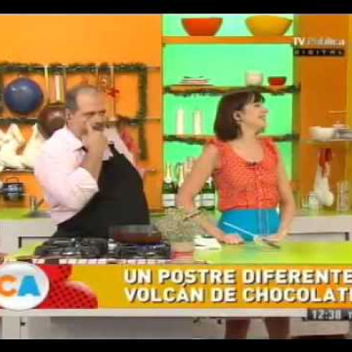 Volcán de chocolate con helado