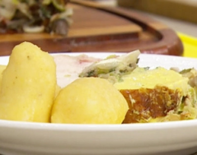 Pollo relleno con papas dauphine - Cocineros Argentinos