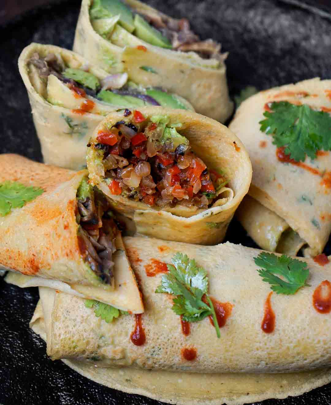 CREPES DE GARBANZOS CON VEGETALES Y MAYONESA DE ZUCCHINI Cocineros