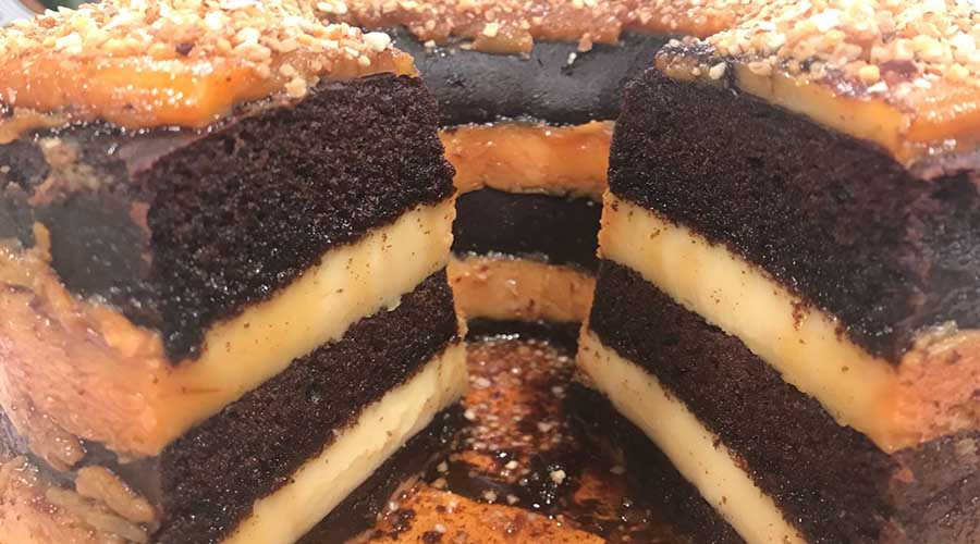 Torta flan de chocolate, pastelera, vainilla y café - Cocineros Argentinos