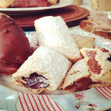 Barritas de galletitas de dulce de leche y chocolate