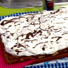 Brownie con merengue italiano con Andrea del Boca