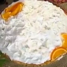 Grandiosa tarta de naranja y merengue.