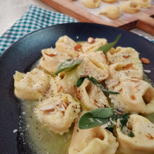 Tortelli de calabaza con salsa de manteca