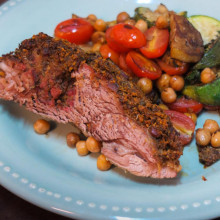 Tapa de Nalga la horno con Ensalada de Zapallitos