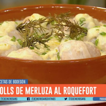 MERLUZA AL ROQUEFORT CON PURÉ DE NARANJA