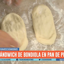 SANDWICH DE PAN DE PIZZA CON BONDIOLA