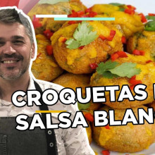 CROQUETAS DE SALSA BLANCA CON QUESO, JAMÓN Y ACELGA