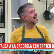 FALDA A LA CACEROLA CON GRATEN DE PAPAS, ESPINACA Y CREMA