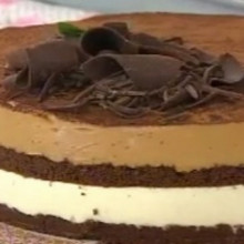 Una verdadera delicia: cheesecake de dulce de leche, chocolate y café